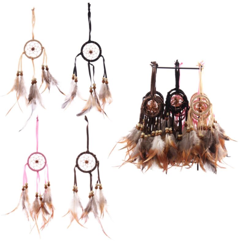 Mini attrape-rêves plumes - cerceau 5cm