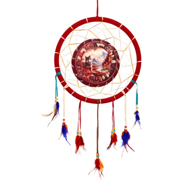 Attrape rêves loup d'automne 33cm