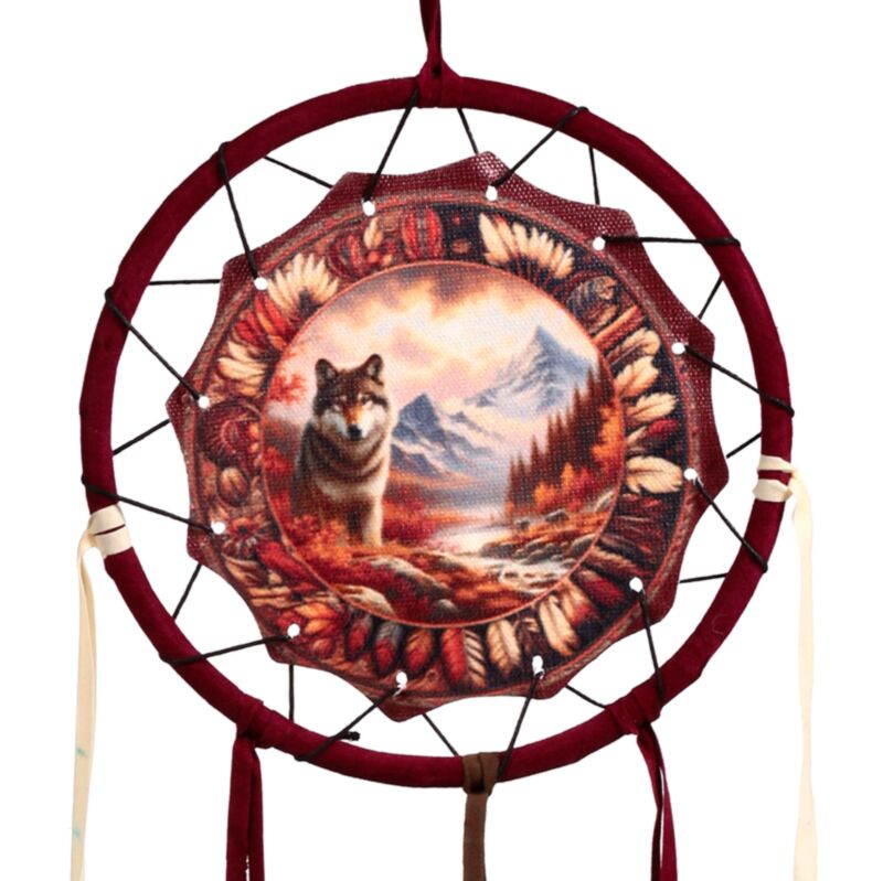 Attrape rêves loup d'automne 16cm