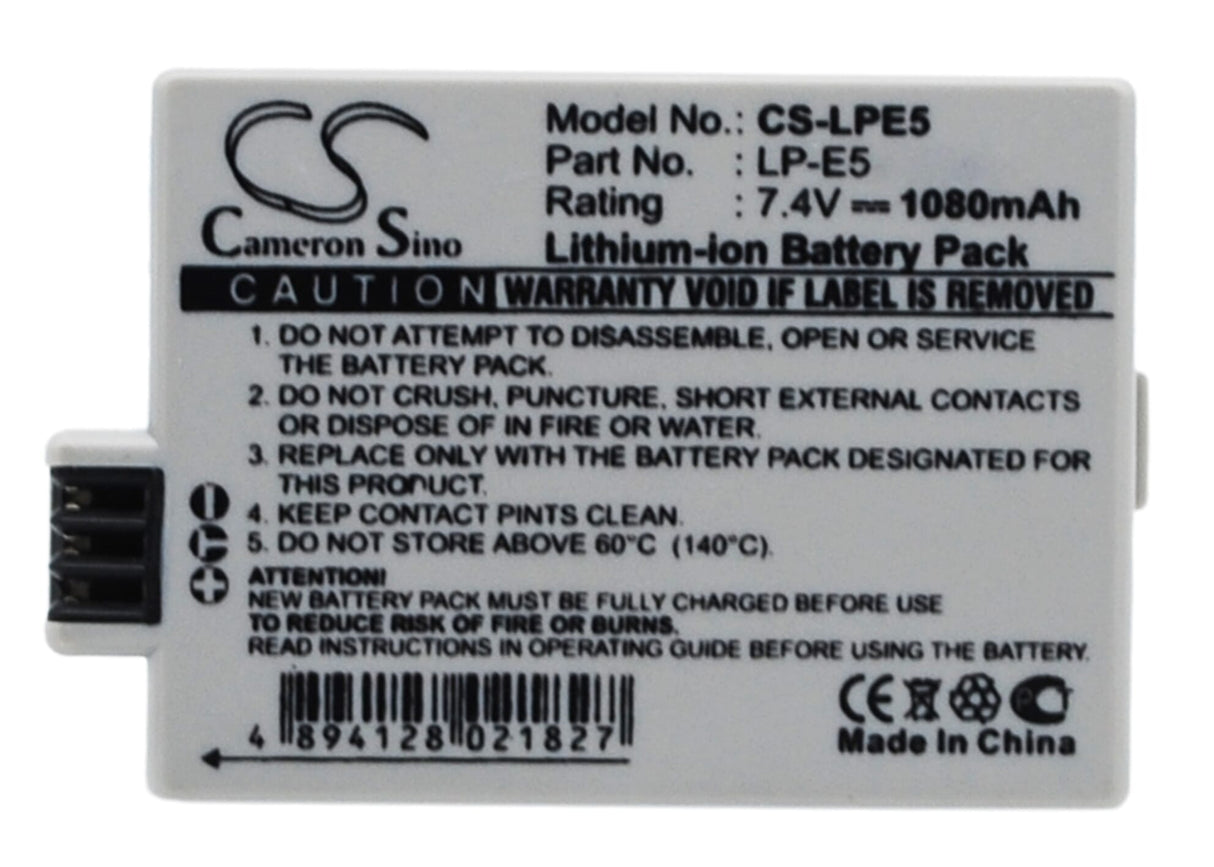 Batterie d'appareil photo numérique blu-basic 7.4v 1080mah li-ion pour canon