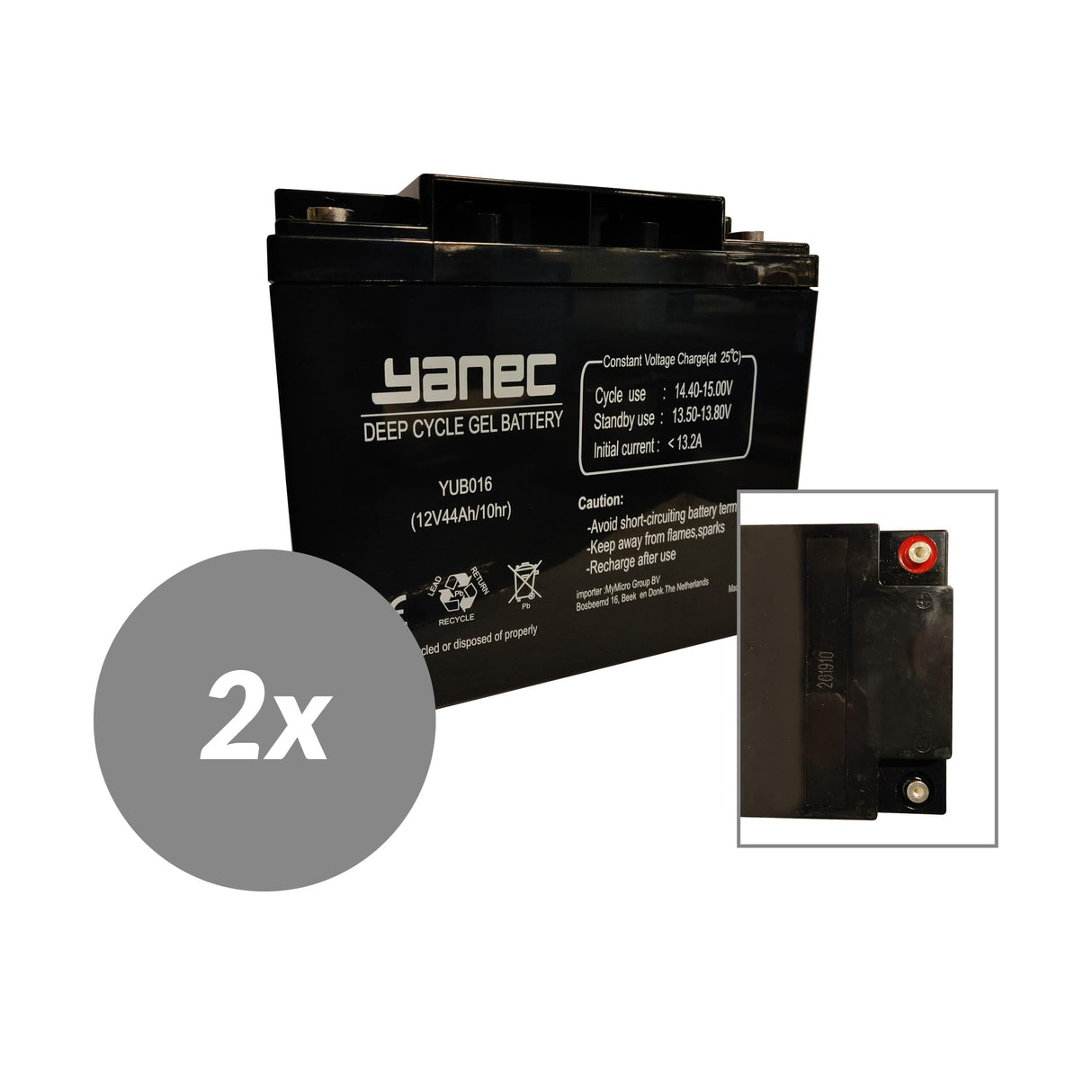 Kit de remplacement batterie gel Yanec 12v 44ah (hors câbles)