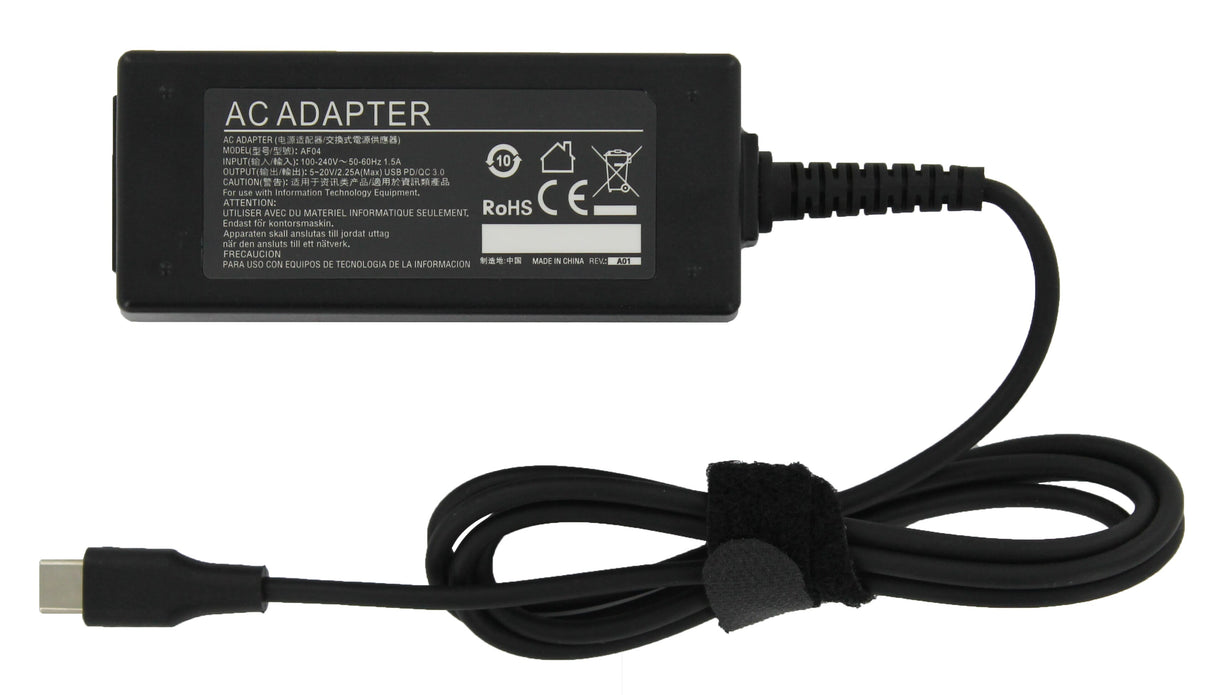 Adaptateur AC USB-C AC TOSHIBA 45W noir