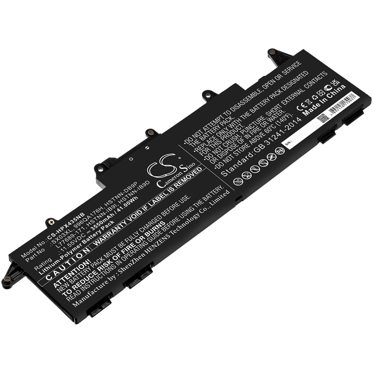 Batterie de remplacement pour ordinateur portable 3550 mah