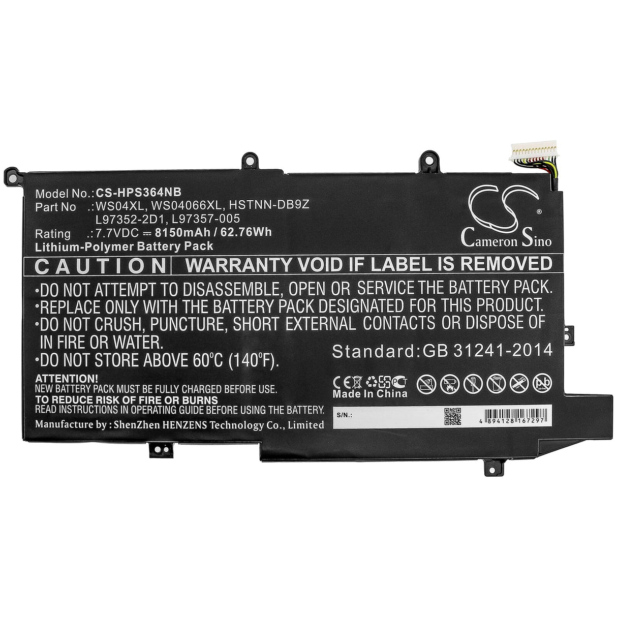 Pièces de remplacement Batterie de l'ordinateur portable 8150mAh