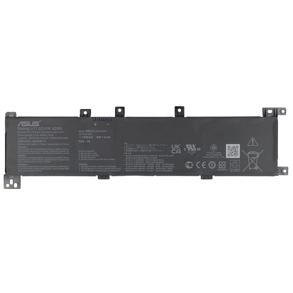 Batterie d'ordinateur portable ASUS 3650mAh