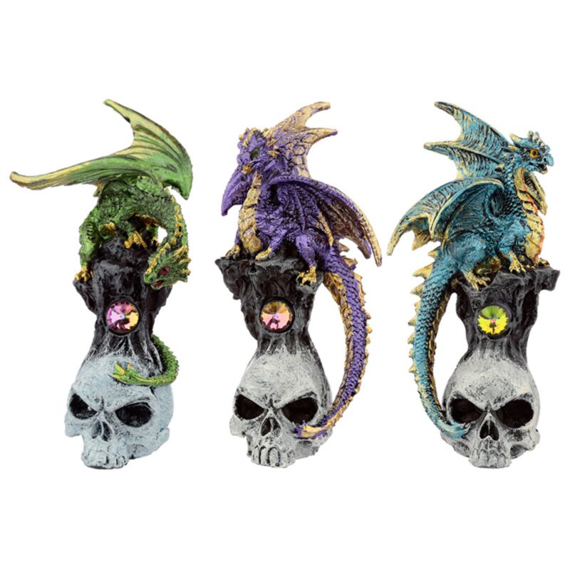 Dragon de crâne de pierres précieuses de légendes sombres