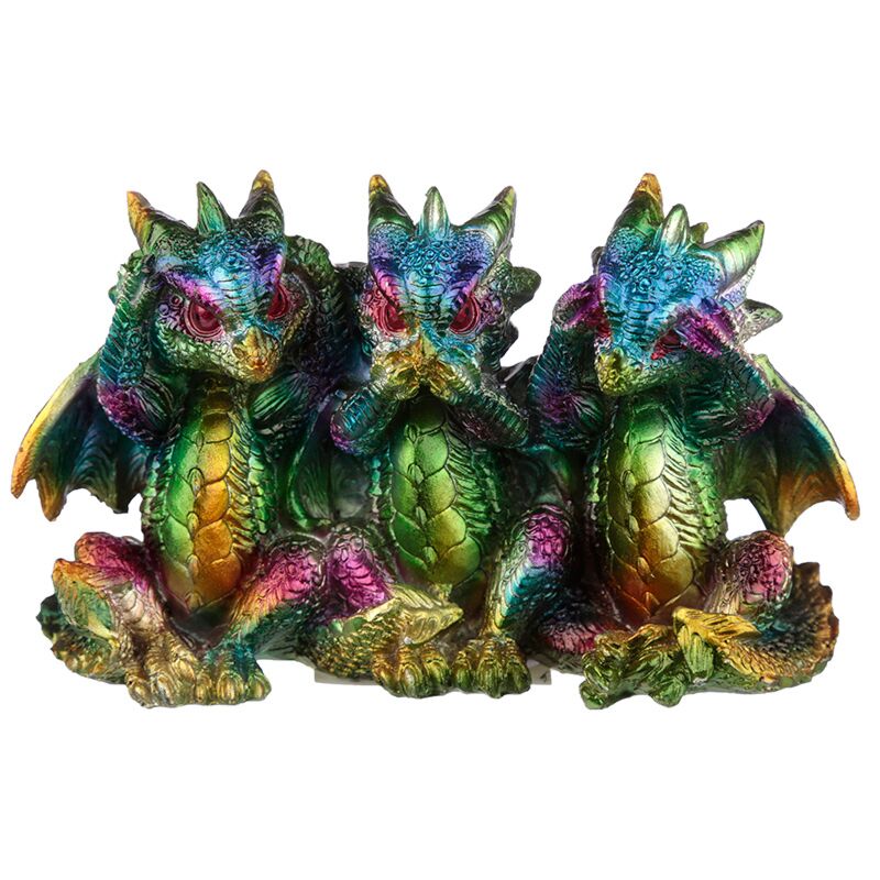 Dragon arc-en-ciel métallique entendre voir silencieux