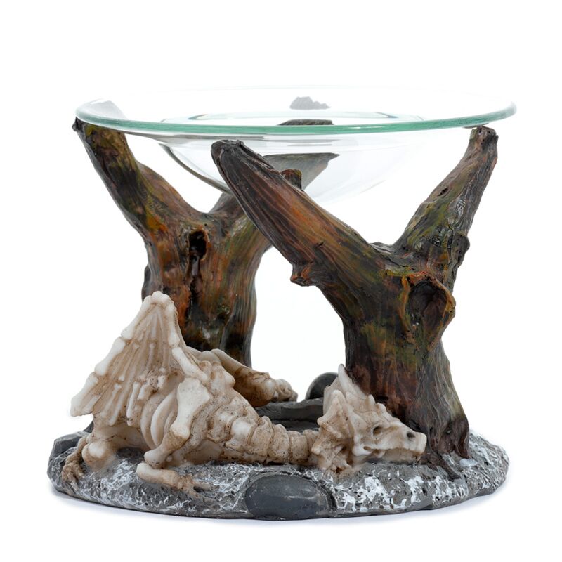 Brûleur de parfum à l'huile et à la cire, ombres des ténèbres, os endormis, squelette de dragon