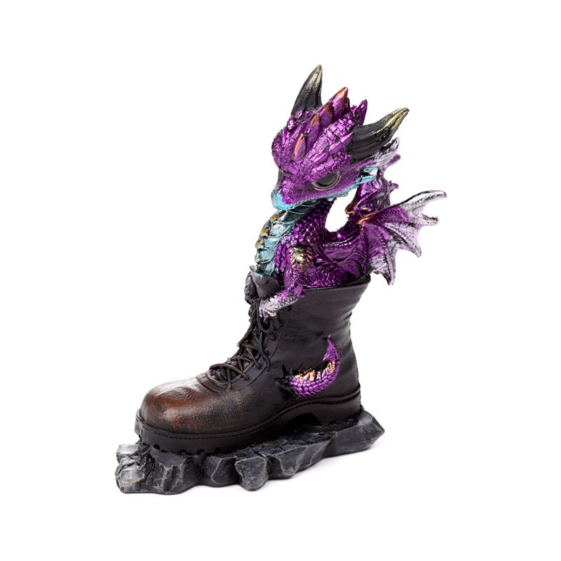 Éléments mignon bébé dragon dans une vieille botte