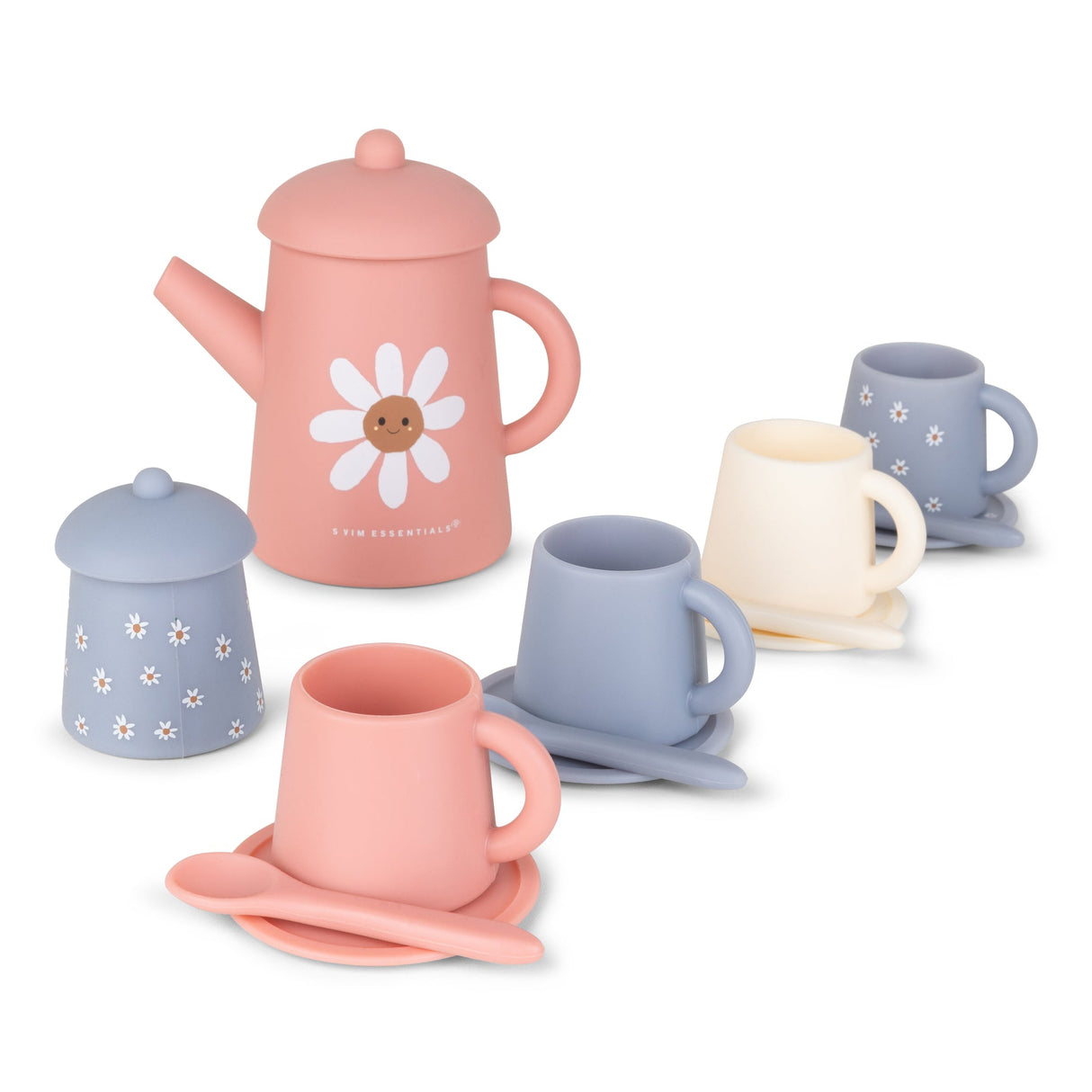 Fleur de marguerite | service à thé multicolore
