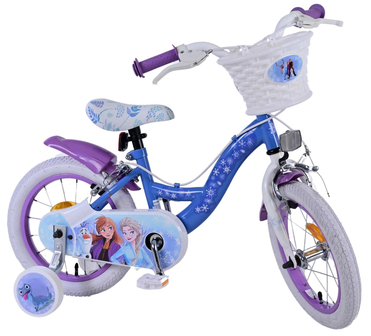 Disney Frozen 2 Children's Bike Girls 14 pouces Blue Purple Two Hand freins