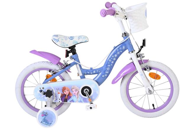 Vélo enfant Volare Disney Frozen 2 - filles - 14 pouces - bleu violet - deux freins à main