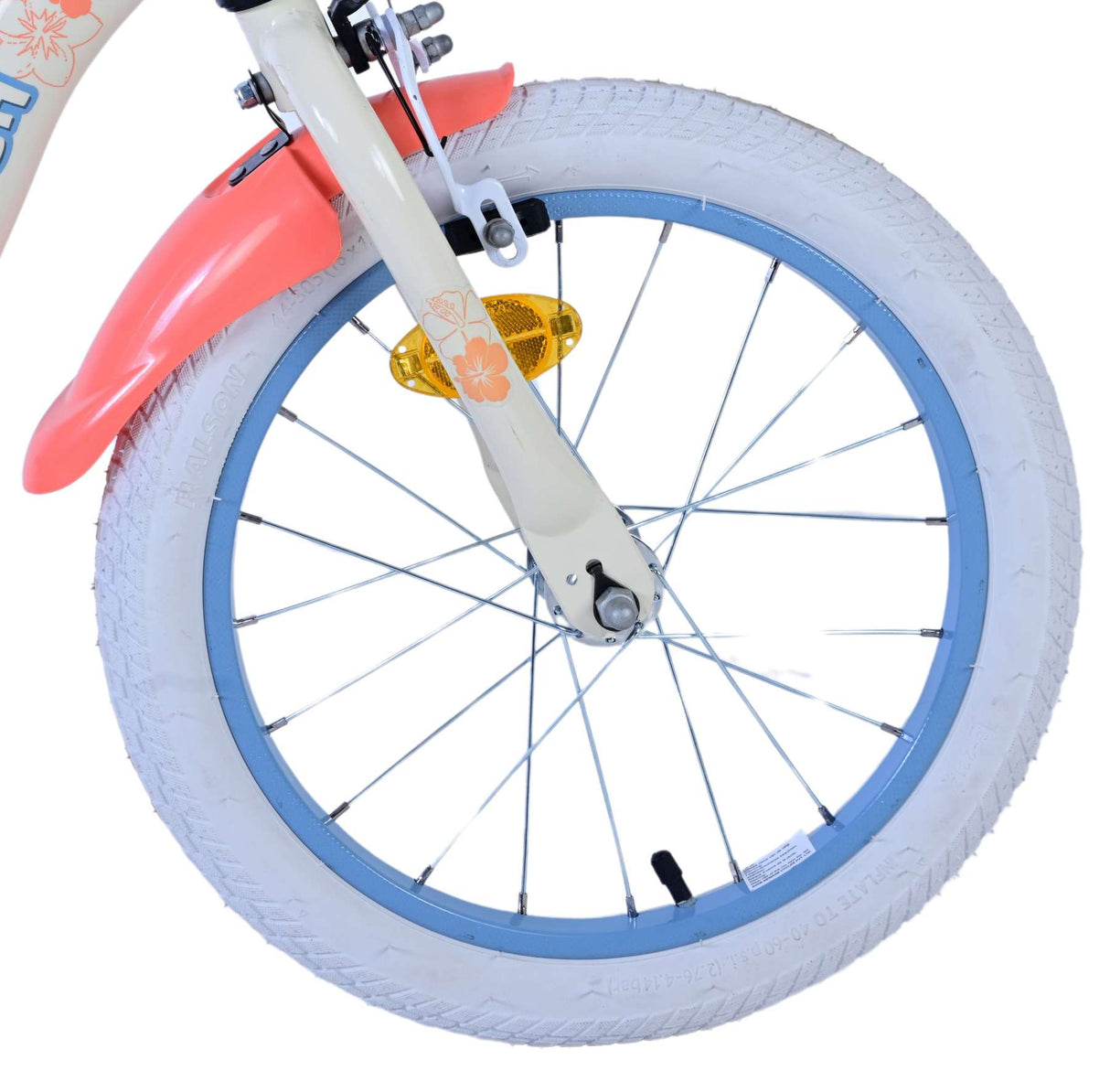Stitch Stitch Vélo pour enfants Filles 16 pouces Crème Corail Bleu Deux freins à main
