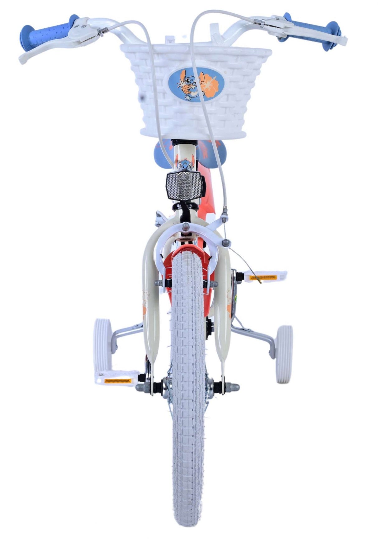 Stitch Stitch Vélo pour enfants Filles 16 pouces Crème Corail Bleu Deux freins à main