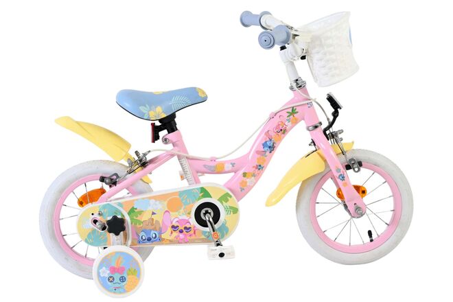 Vélo pour enfants Stich Disney Stitch - filles - 12 pouces - deux freins à main - rose