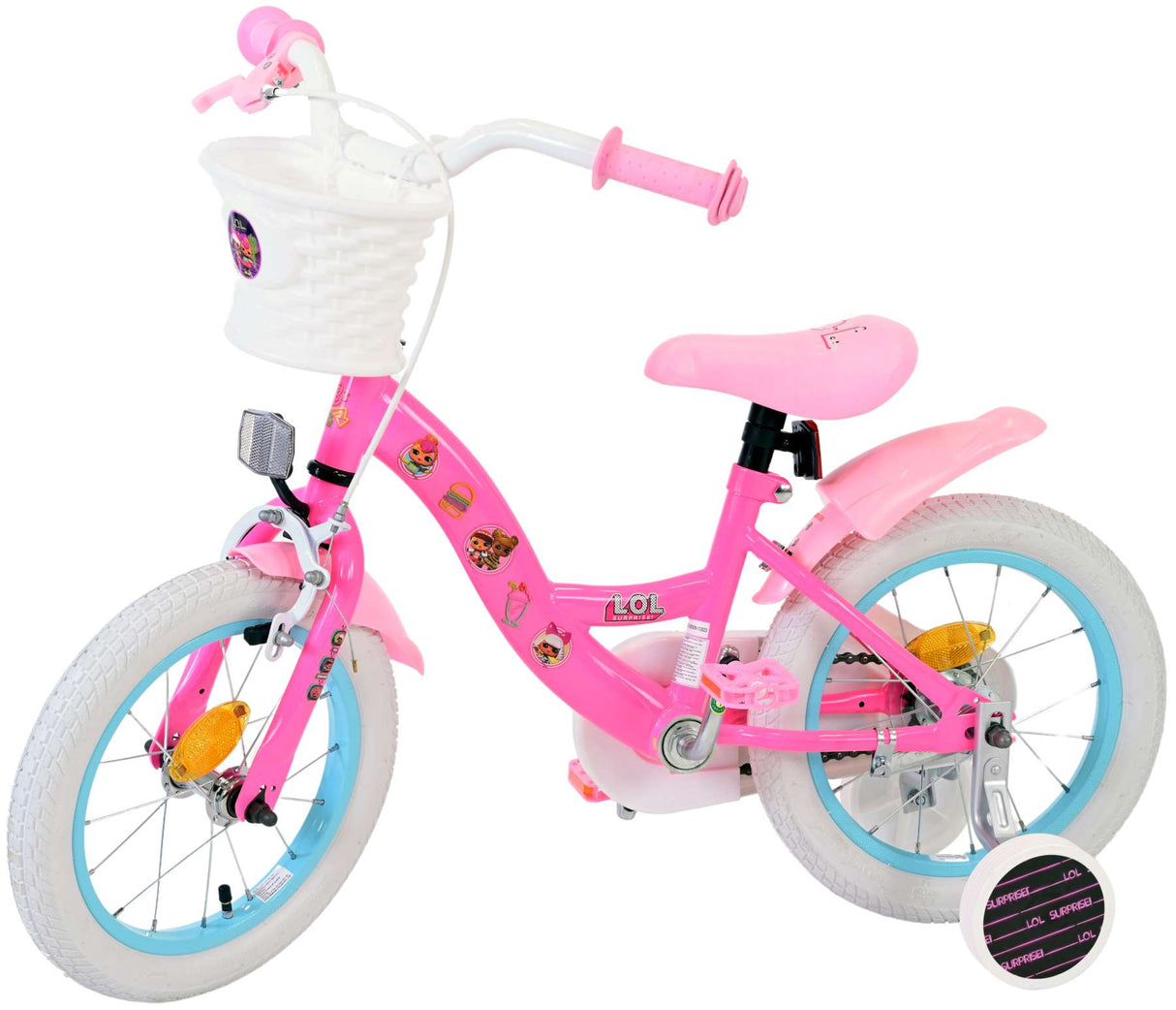 Vélo pour enfants poupées Volare - filles - 14 pouces - rose