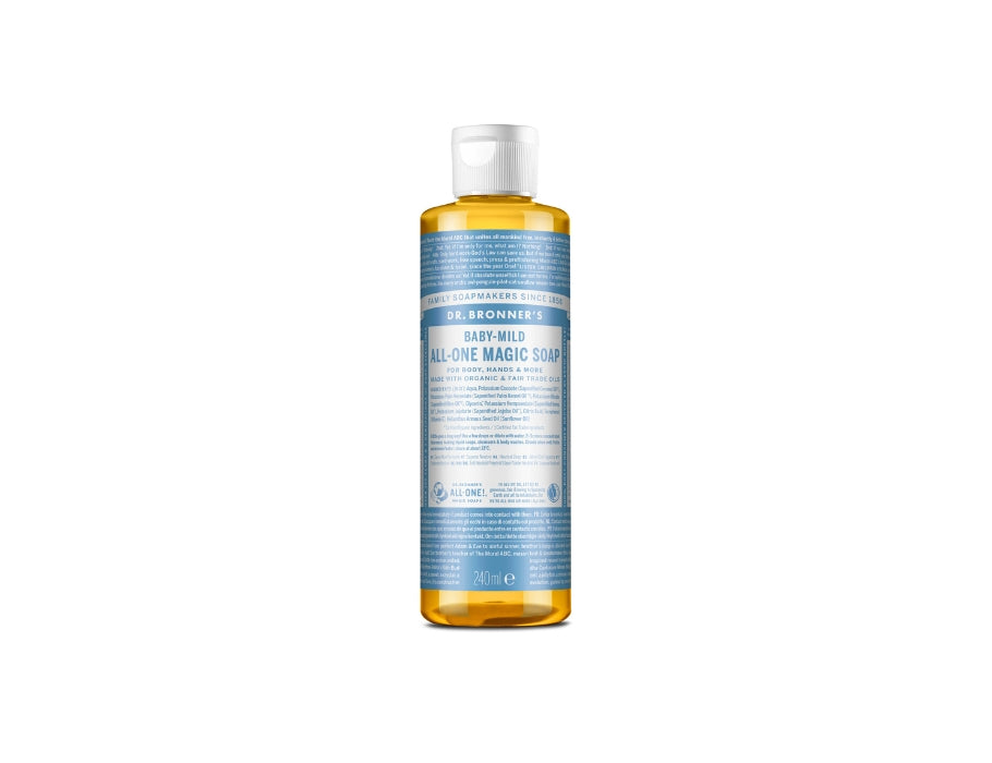 Savon liquide Dr. Bronner's - Castille pure - bébé - sans parfum - 240 ml