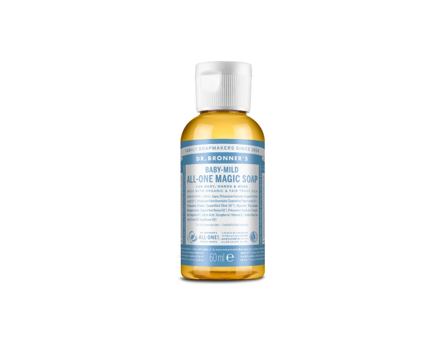 Dr. Bronner's Liquid Soap - Pure Castille - Baby - Perfume libre - 60 ml