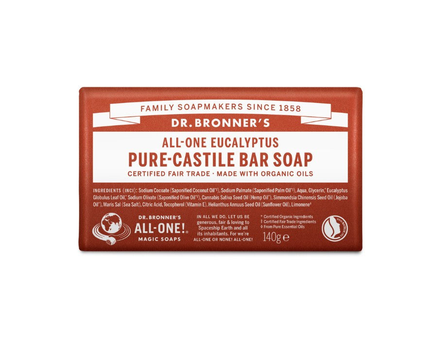 Pain de savon Dr. Bronner's - castille pure - eucalyptus