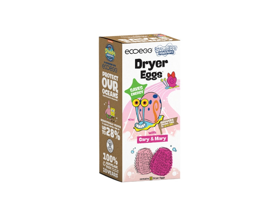 Ecoegg Balles de séchoir de tumble - Spongebob - Gary Mary - Odor - Free - 2 pièces