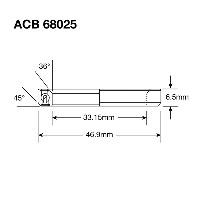 Roulements Enduro acb 68025 cc - abec 5 - oxyde noir (contact angulaire) - 33,15x46,9x6,5 (36x45°)
