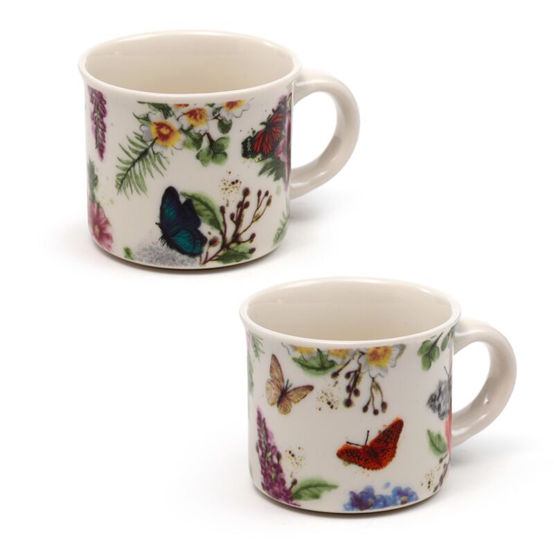 Ensemble de 2 tasses à expresso en porcelaine Butterfly Meadows