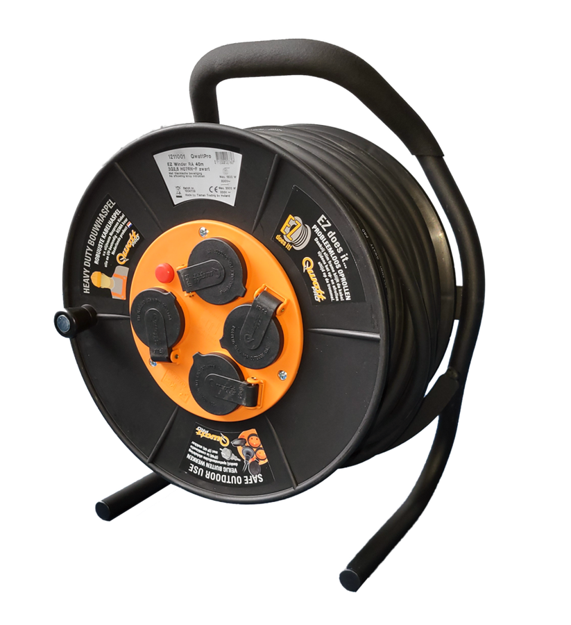 Enrouleur de câble Qwattpro 25mtr 3x2,5 er-300ez 4 voies
