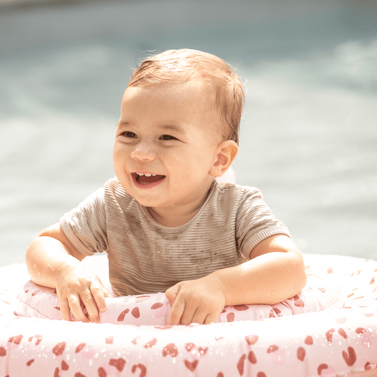 Léopard | flotteur bébé vieux rose 0-1 ans