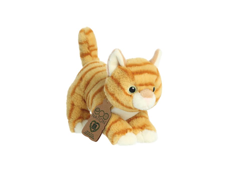 Peluche peluche Eco nation - chat orange - 21 cm