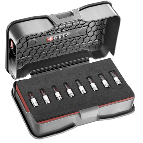 Jeu d'embouts Facom - 6 pans OGV-grip acier trempé noir