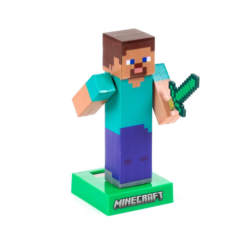 Figurine de copain solaire à cellule solaire Minecraft Steve