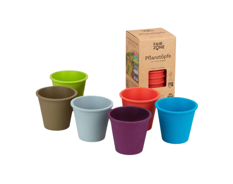 Pots de plantes Fairzone - caoutchouc coloré - 6 pièces