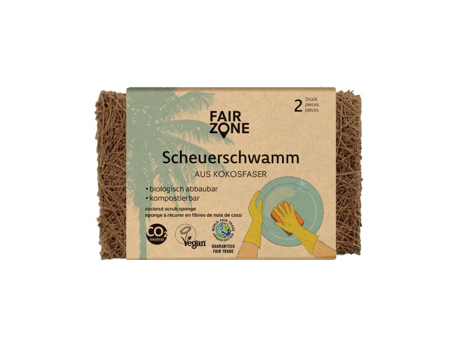 Éponge à récurer Fairzone - noix de coco - 2 pièces