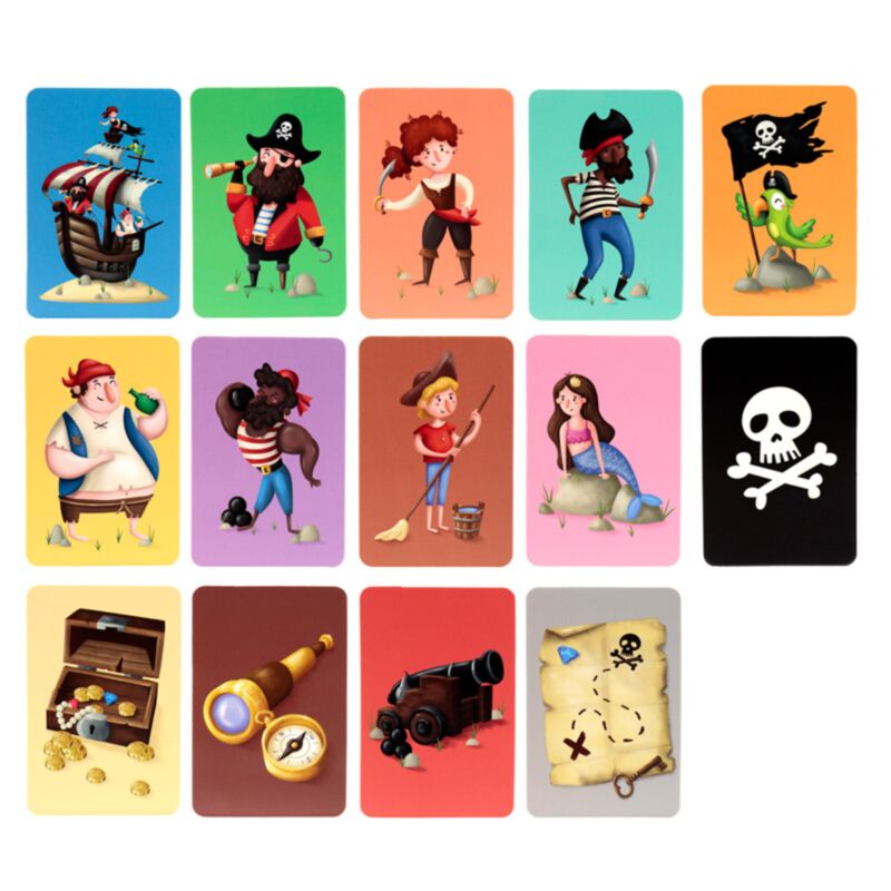 Jeu de cartes mémoire pour enfants Jolly Rogers Pirates
