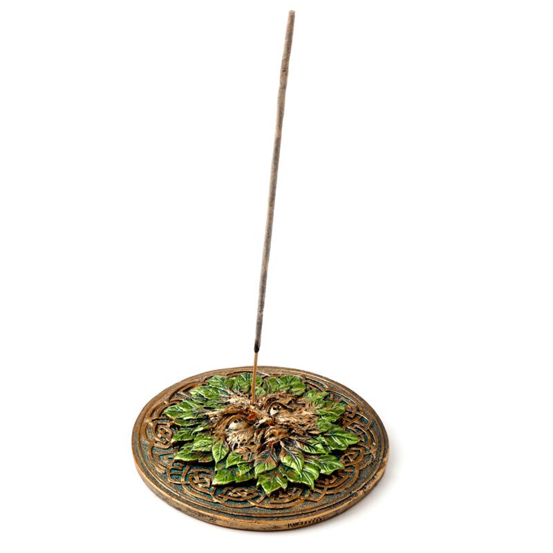 Porte encens rond homme vert