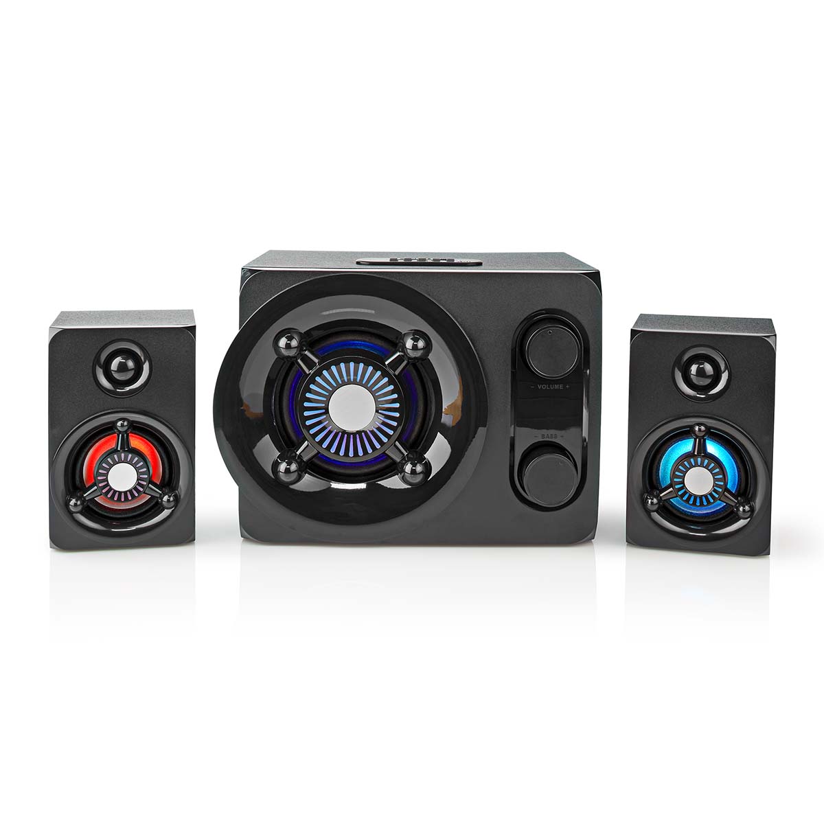 Enceinte de jeu Nedis | canaux d'enceintes : 2.1 | alimentation secteur | 3,5 mm mâle | 75 w | conduit | contrôle du volume - gspr41021bk