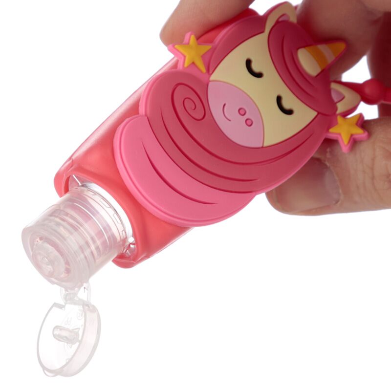 Gel désinfectant pour les mains - housse silicone licorne de rêve