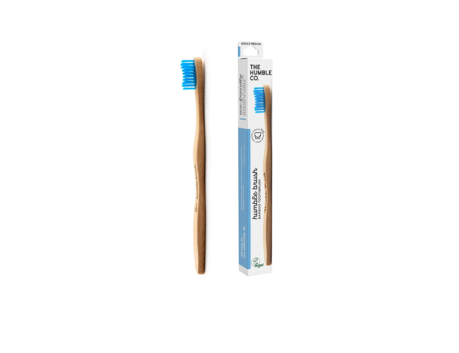 La humble co. brosse à dents en bambou - moyenne - bleue