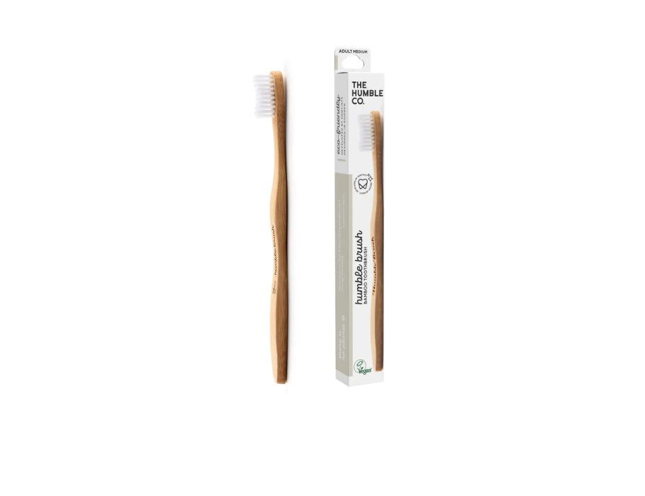 La humble co. brosse à dents en bambou - moyenne - blanche