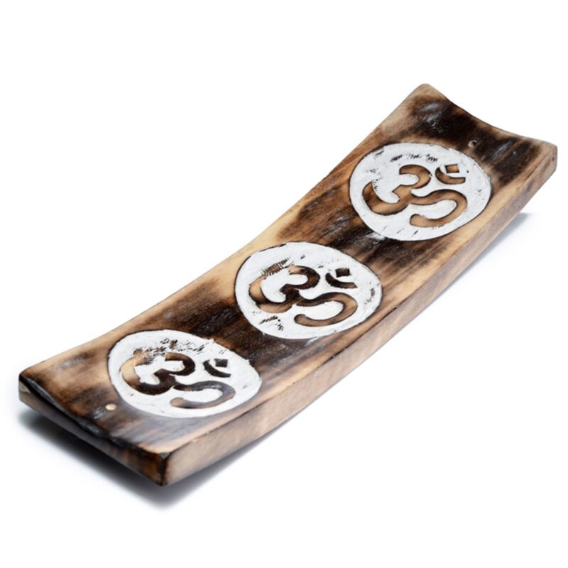 Porte encens design rond en bois de manguier