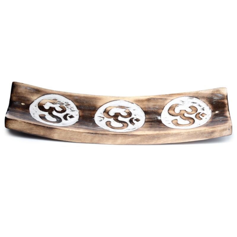 Porte encens design rond en bois de manguier