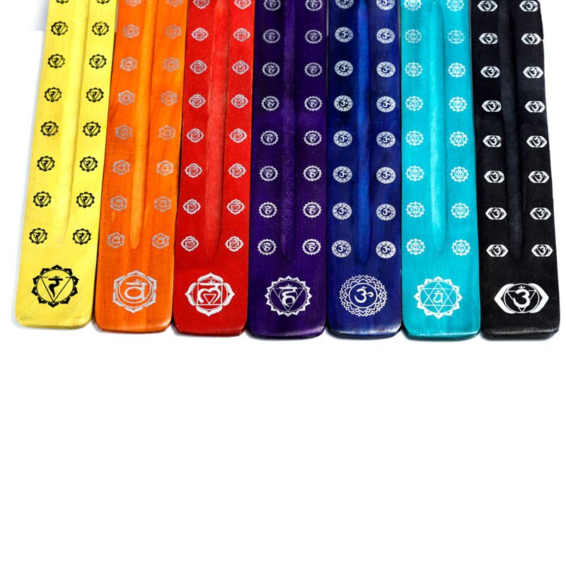 Porte encens chakra en bois de manguier