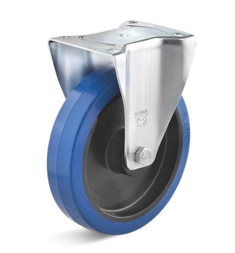 Torwegge roulette fixe caoutchouc bleu ø100 plastique