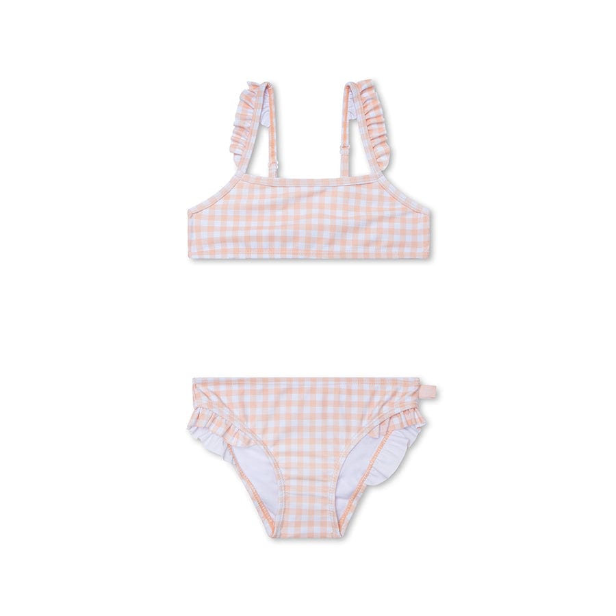 Grille du coucher du soleil | bikini UV filles blanc orange