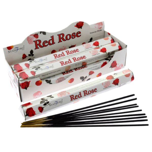 37105 rose rouge - bâtons d'encens hexagonaux Stamford Premium