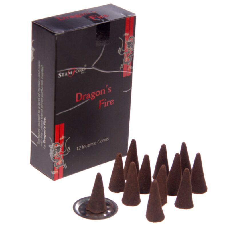 Dragons fire 37180 - cônes d'encens noir stamford