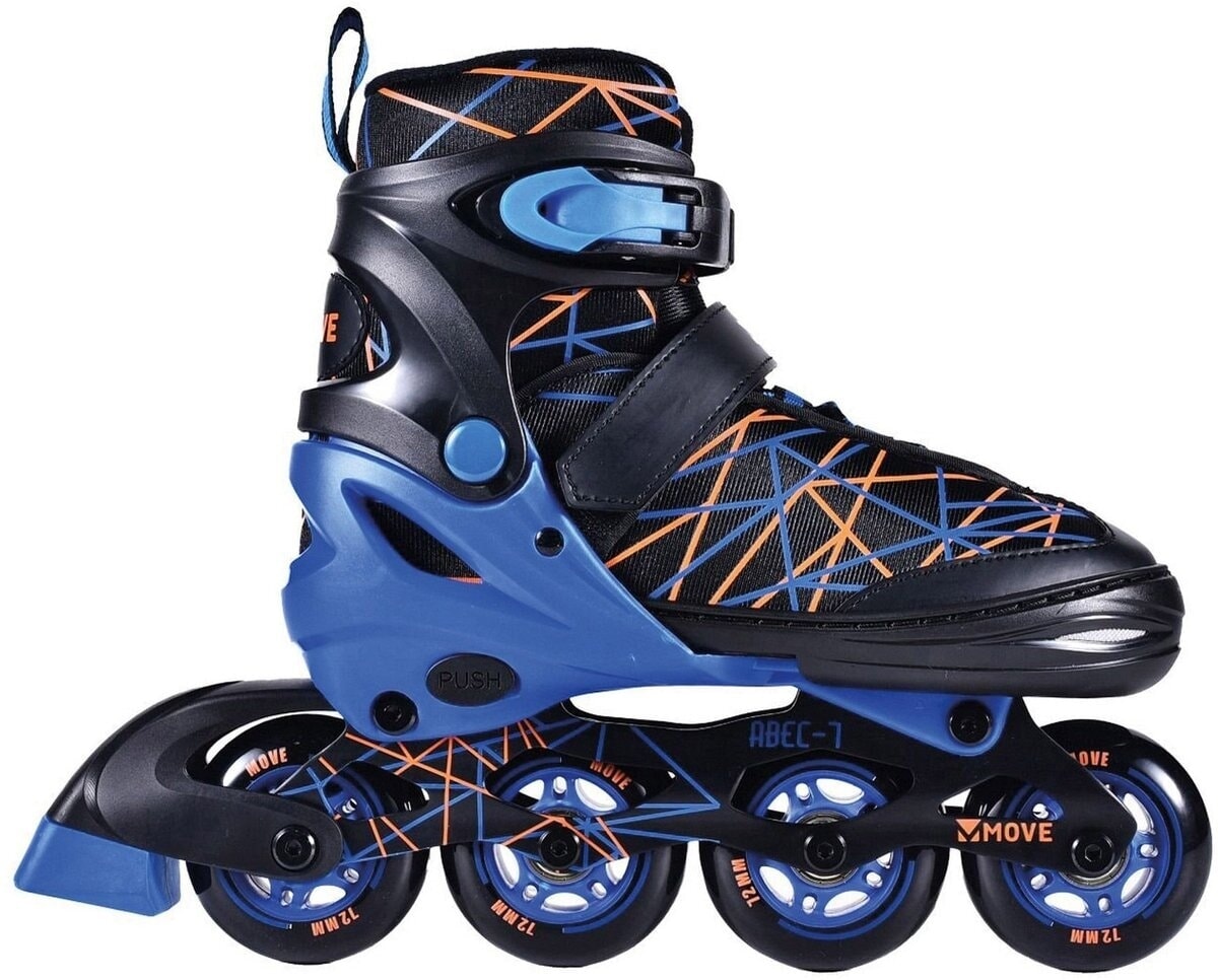 Rollers en ligne Move : rayures noir bleu (562410) taille 34 37