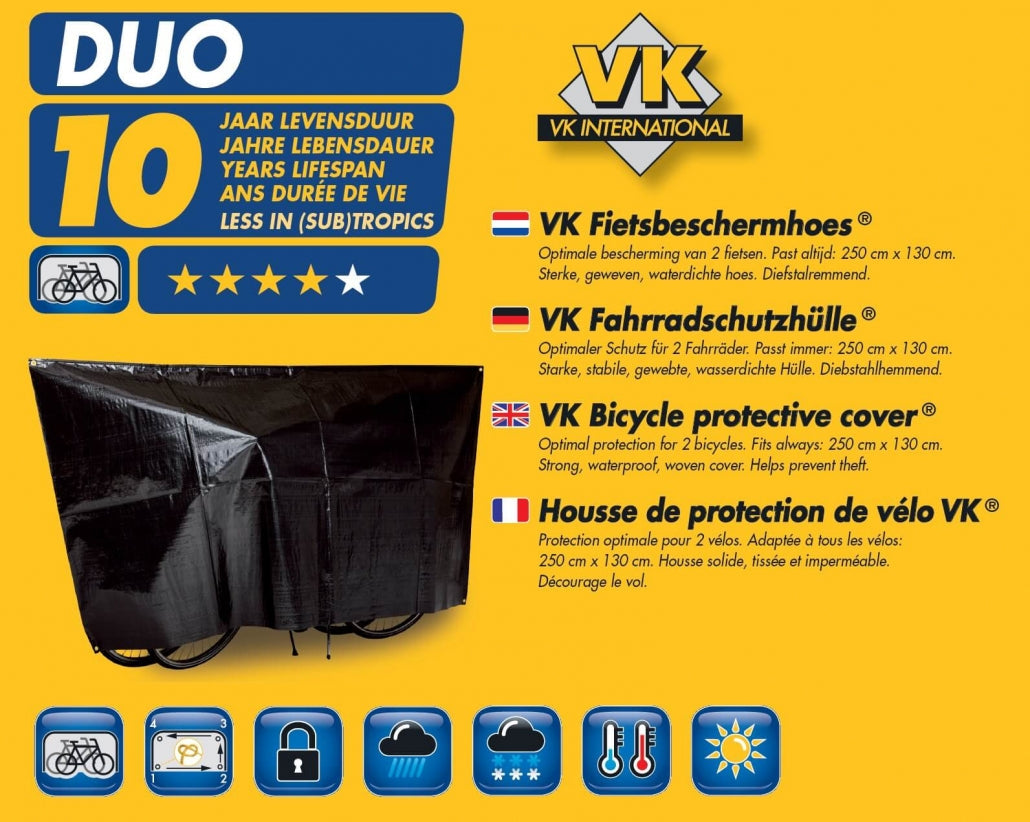 VK Duo Bicycle Pajama Hoes Cover Black