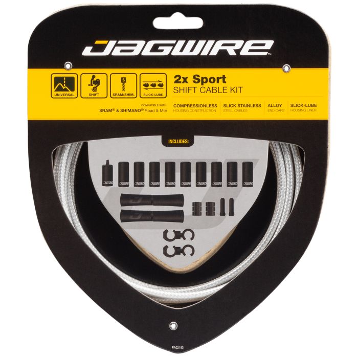 Jagwire 2x kit de changement de vitesse sport - argent sterling