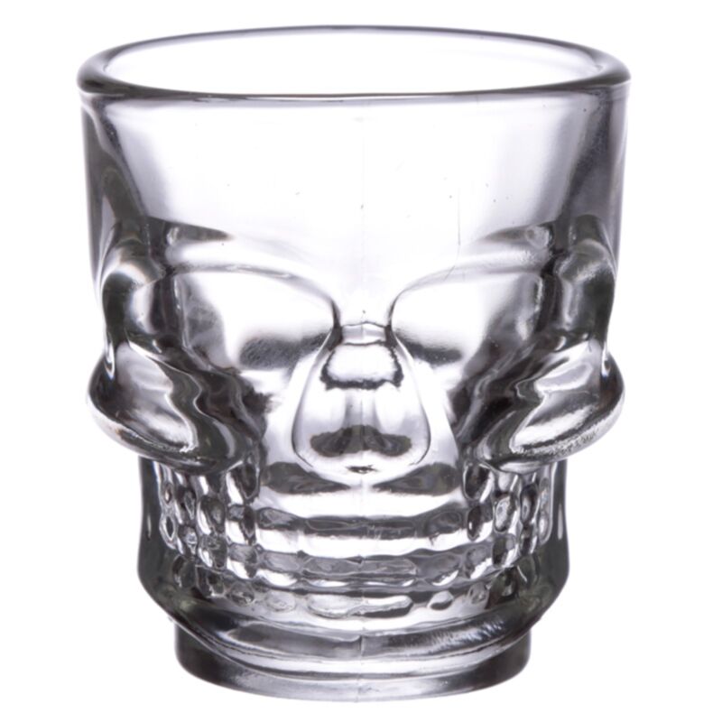 2 verres à shot en verre (60ml) - crâne